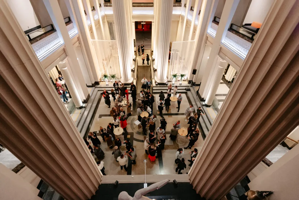 Event tables inside Auckland War Memorial Museum