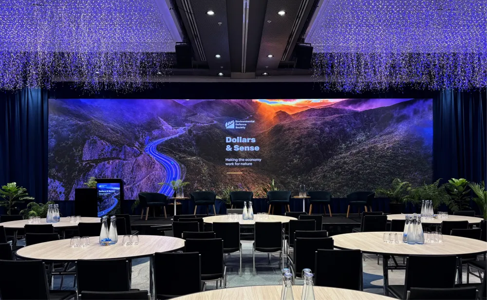 Grand Millennium Auckland event room with a large scenic LED backdrop.